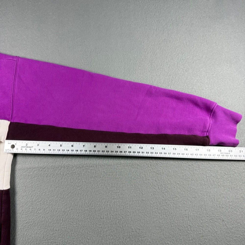 Tna Aritzia Colorblock Sweatshirt Size S Purple White Burgundy Crewneck Fleece - Picture 10 of 12